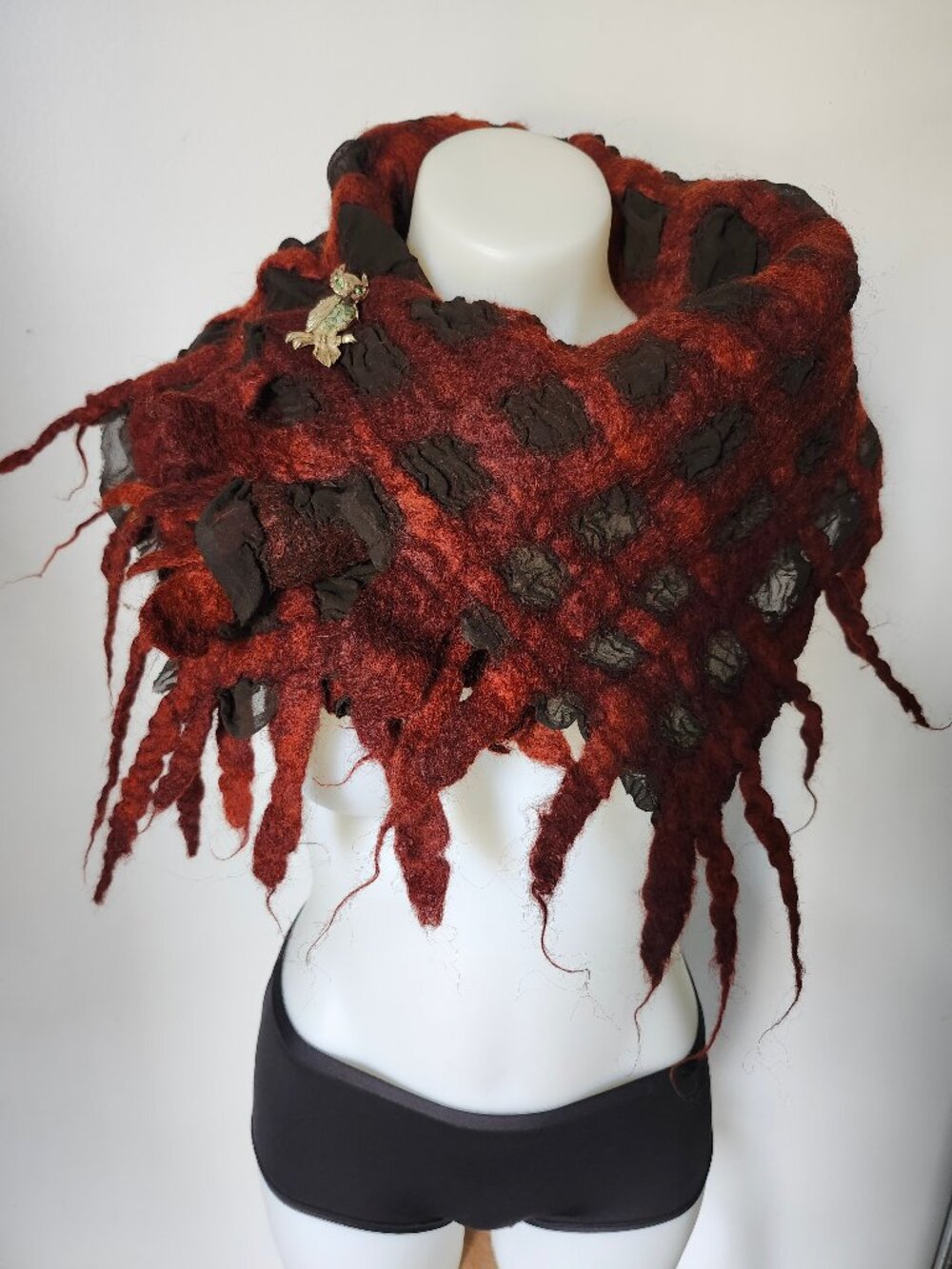 Stunning To Dye For Designs Hand Felted Rusty Copper Neck Piece
